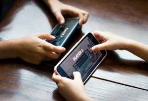 playing mobile phone